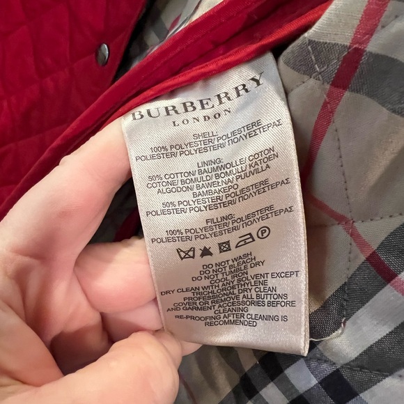 Burberry Red Quilted Puffer Jacket - Picture 3 of 7
